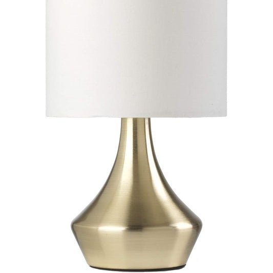 236009 - ONLI Llambë Komodine e Artë në Metal Saten, Hije Pëlhure të Bardhë