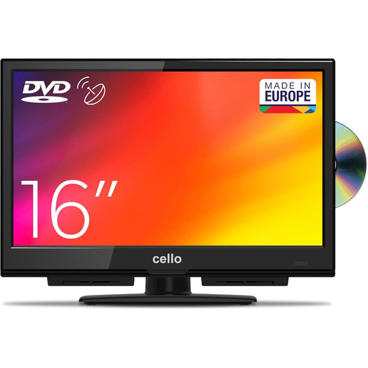 123484 - CELLO C1624F Televizor LED 16 Full HD me DVD Player të Integruar, Akordues Trefishtë DVB-T/T2-CS/S2, HDMI, USB, 230V