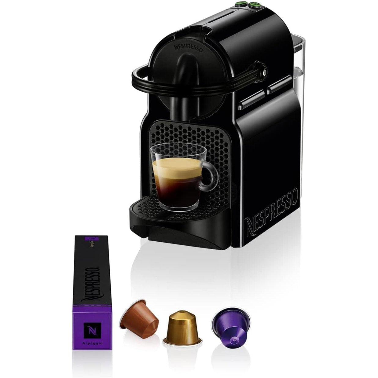116404 - NESPRESSO - Makinë kafeje De'Longhi Inissia EN80.B, Sistem kapsulash, Kapacitet i rezervuarit të ujit 0.7L, Ngjyra e zezë
