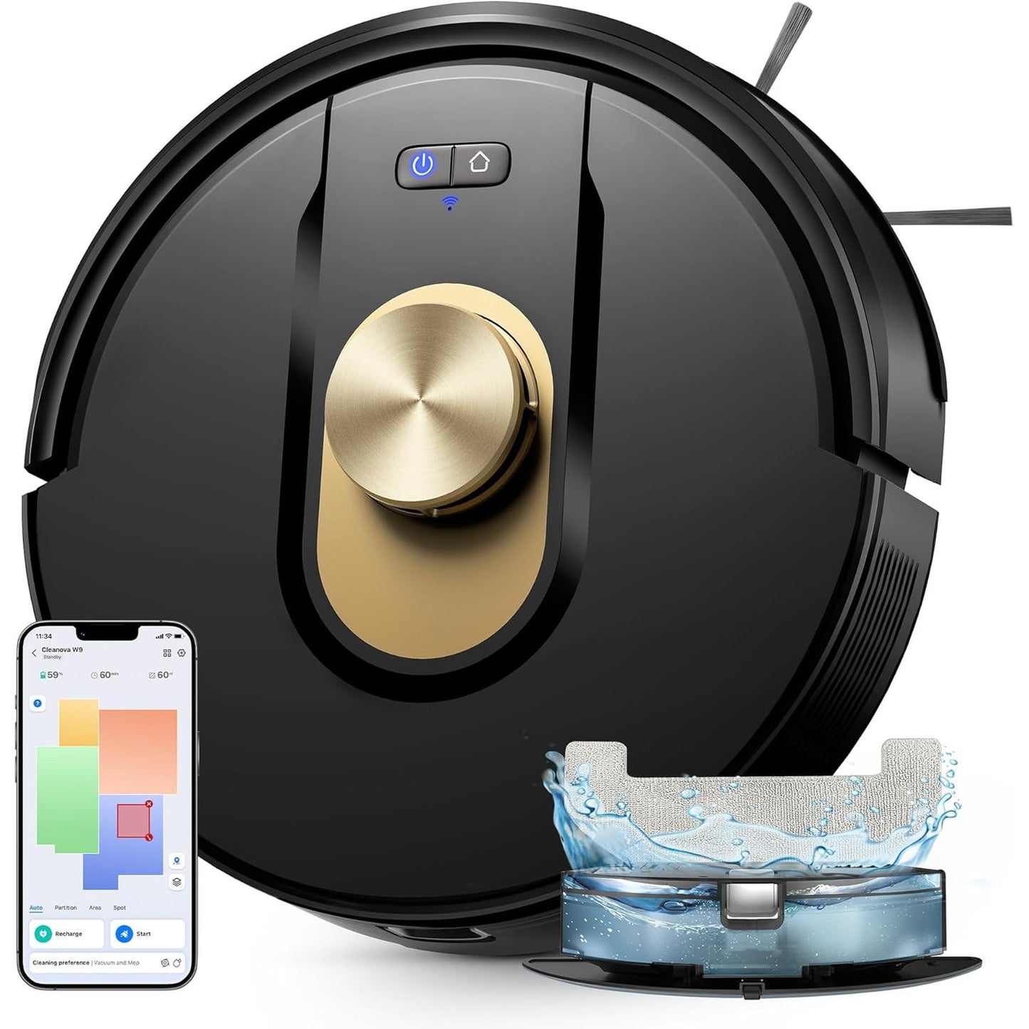 153059 - VEXILAR Fshesë Robotike 8000Pa, me Kapacitetin e Përdorimit 150 Minuta, e Zgjatur LiDAR Laser, Për Dysheme, Qilima, Flokë, Mute/Aplikim/Telekomandë