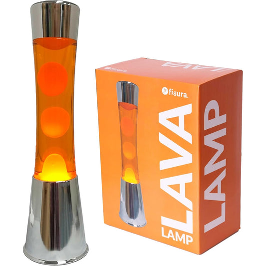 235472 - FISURA Llambë lavash portokalli, Bazë kromi, 11 cm x 11 cm x 39.5 cm