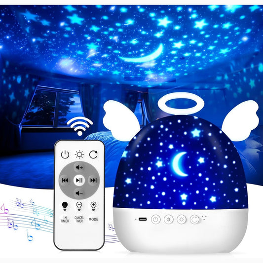 236375 - DIBONIUR Projektor Drite Nate për Foshnje, Tavan me Qiell me Yje, 22 Filma, Rrotullim 360°