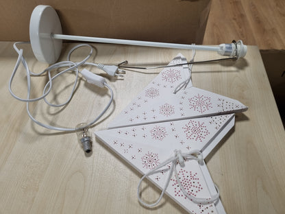 235652 - SALCAR Yll Krishtlindjesh LED, 55 cm, Yll Letre me Llambë E14, Yll i Ndriçuar 3D, i Bardhë