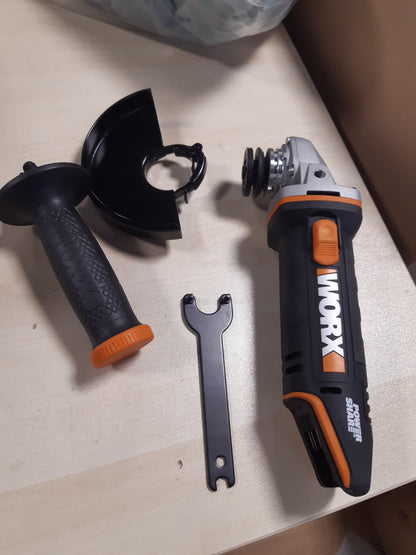 165453 - WORX Grirëse Këndor Pa Tel WX803.9, 20V, Disk 125mm, Shumëmateriale, i Lehtë dhe Ergonomik, Dorezë Ndihmëse, Bateria dhe Karikuesi nuk Përfshihen